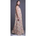 thumbnail image 2 of Bimba Robe de Nuit Artistique Imprimée à Fleurs Rose Pâle pour Femmes Longue à Bretelles Spaghetti Robe Maxi Vêtement de Nuit Robe Medium, 2 of 5