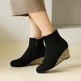 thumbnail image 1 of HKEJIAOI Bottines pour Femmes Grande Taille Bottes Plateforme Bout Rond Compensées Grande Taille Bottes Courtes, 1 of 5