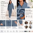 thumbnail image 3 of SHEWIN Women's Sweatsuits Fleece Lined Jogger Set Lounge Sets Long Sleeve Sweatshirt Long Sweatpants Two Piece Outfit Tracksuit Pullover Sets Blue XL, 3 of 9