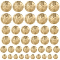 40Pcs Metal Buttons Gold Sewing Button Set Round Vintage Brass Clothes Buttons DIY Accessories