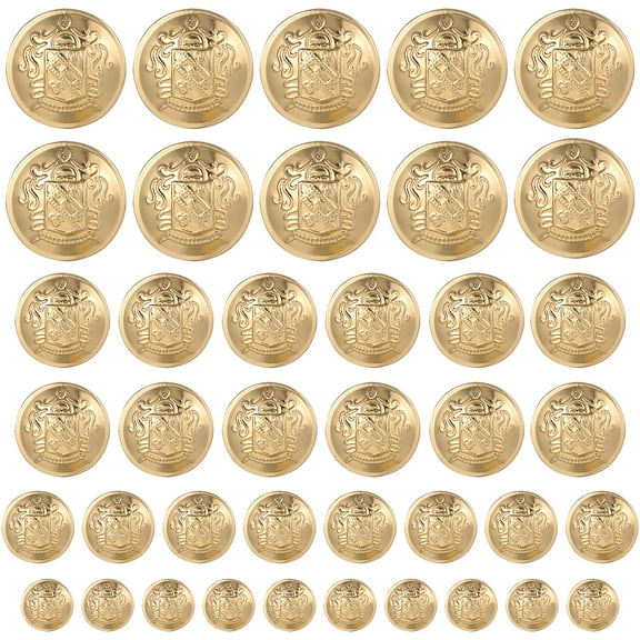 40Pcs Metal Buttons Gold Sewing Button Set Round Vintage Brass Clothes Buttons DIY Accessories