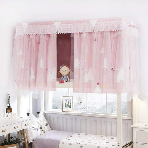 Dormitory Bunk Bed Curtains Single Sleeper Blackout Cloth Gauze Bed Tent Curtain Shading Net Student Dorm Home Dustproof Sleep Privacy Protection Bed Canopy Mosquito Protection Net Bedroom Cabin Decor