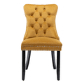 thumbnail image 6 of Hassch Velvet Upholstered Chairs Set of 2, Modern Dining Chair with Wood Legs, Side Chair for Kitchen, Living Room, Gold & Black, 6 of 10