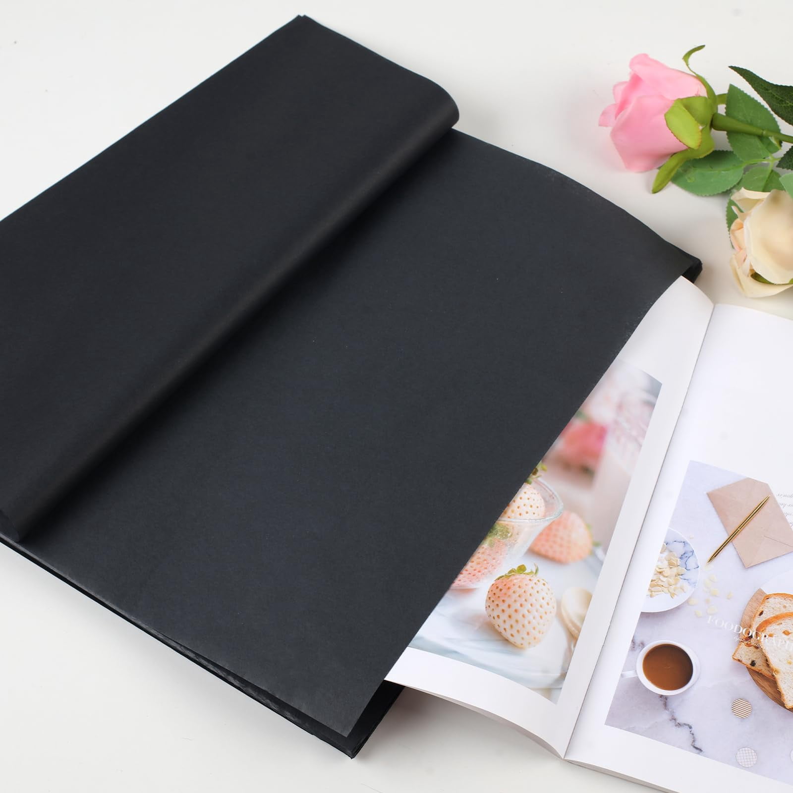 140 Sheets Tissue Paper – 14 x 20 Inch, Bulk for Gift Wrapping, Wedding, Birthday, DIY Crafts, Arts, Decor, Available in Black, Blue, Green, Pink, and White