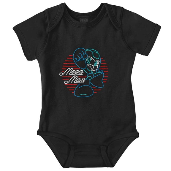 Mega Man Rockman Video Game Neon Sign Romper Boys or Girls Infant Baby Brisco Brands NB