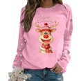 thumbnail image 1 of Chandail en Molleton pour Femmes Chandail Tendance de Noël Col Rond Manches Longues Haut Athlétique Mode Automne, 1 of 5