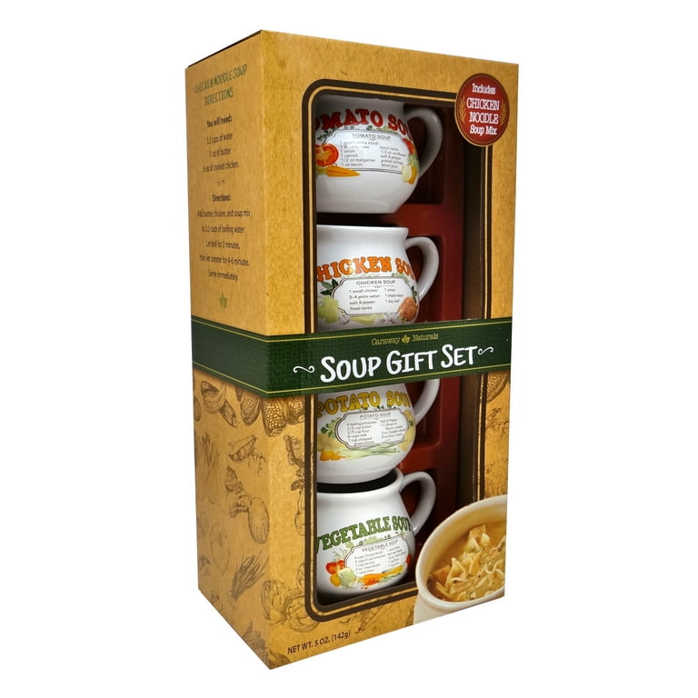 Nostalgic Soup Bowls Box Gift Set with Chicken Noodle Soup Mix by Caraway  Naturals, 5oz, 1ct 