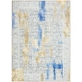 thumbnail image 2 of Wondo 8x10 Modern Abstract Area Rugs - Gold and Blue Low Pile Washable Carpet for Living Room, Bedroom, Nursery, Office, Kitchen - Non-Slip Stain Resistant Soft Rug for Indoor Use, 2 of 8