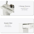 thumbnail image 5 of DreamCurship Wall Mount Salon Stations, Barber Station with 3 Hair Dryer Holder, Beauty Salon Spa Equipment with 2 Drawers, 1 Storage Cabinet, White, 5 of 7