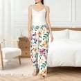 thumbnail image 5 of Uemuo Cute Flower Pattern Women's Wide Leg Palazzo Lounge Pants with Pockets Light Weight Loose Comfy Casual Pajama Pants-Medium, 5 of 9