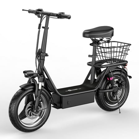 K8 Electric Scooter with Seat,650W Peak Motor 36V 13AH Commuter Scooter, Escooter with basket (Removable), with Turn Signal,Quality guaranteed UL2722