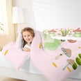 thumbnail image 4 of Feelyou Cute Green Frog Bedding Comforter Set for Child, Jungle Mushroom Twin Comforter Sets, Kawai Pink Cartoon Bedding Set, Microfiber Bedroom Decor, 2pcs, 4 of 8