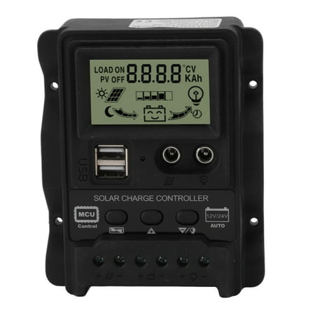 

K1688 Solar Charge Controller PWM Dual DC with Black Shell Solar Panel Regulator for Home 30A