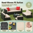 thumbnail image 2 of Homall 9 Pieces Rattan Patio Furniture Conversation Set Outdoor Sectional Sofa for Backyard,Beige, 2 of 8