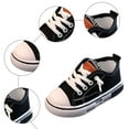 thumbnail image 6 of Toddler Canvas Sneakers Kids Lace up Skateboarding Shoes Boys Girls Casual Running Shoes Lightweight Slip on Flat Walking Shoes Black 7 Toddler, 6 of 6