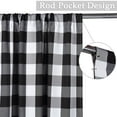 thumbnail image 3 of 2 Pcs Buffalo Plaid Curtains, Gingham Yarn Dyed Rod Pocket Light Filtering Curtain Drapes, 3 of 9
