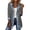 Dark Gray, variant on Leopard Denim Jacket for Women Y2K Patchwork Button Cardigan Coats Fashion Fall Tops Light Gray L