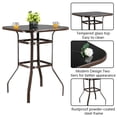 thumbnail image 2 of Ktaxon 40" Patio Dining Table, Bar Height Table with Tempered Glass Top, Square Table for Outdoor and Indoor, Porch, Deck, Yard, Brown Frame, 2 of 7