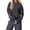 Dark Gray, variant on Stichou Women's Bow Trim Print Fleeced Hoodies Oversized Long Sleeve Hooded Sweatshirts Graphic Drop Shoulder Pullover Top with Pocket Gray L