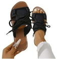 thumbnail image 4 of Hoshose Summer Beach Sandals for Woman Fashion New Slip on Flat Sandals, 4 of 6