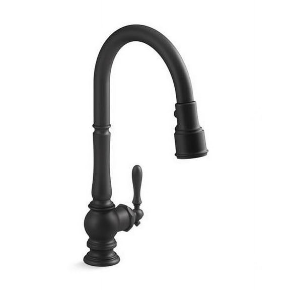 KOHLER K-99259-BL Artifacts Kitchen Sink Faucet, 17.63 x 4.31 x 8.50 Inches, Matte Black