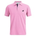 thumbnail image 2 of Polo T Shirts for Men Work Business Slim Fit Short Sleeve Golf Casual Tops Button Up Collared Performance Moisture Wicking Mens T-Shirts Pink XXL, 2 of 6