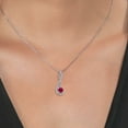 thumbnail image 3 of Gem Stone King 1.26 Ct Red Created Ruby White Created Sapphire 925 Sterling Silver Pendant with Chain, 3 of 3