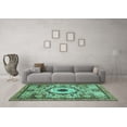 thumbnail image 3 of Ahgly Company Indoor Square Abstract Turquoise Blue Modern Area Rugs, 6' Square, 3 of 4
