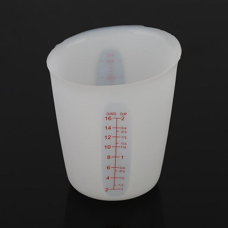 Tebru Transparent Soft Silicone Measuring Cup Visual Semi