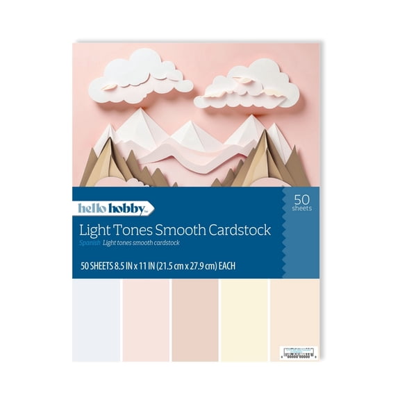 8.5 x 11 Smooth Cardstock pack - Light Tones - 50 sheets
