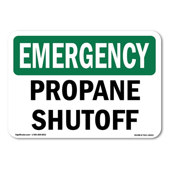 OSHA EMERGENCY Sign - Propane Shutoff | Aluminum Sign | Protect Your Business, Construction Site, Warehouse & Shop Area | Made in the USA