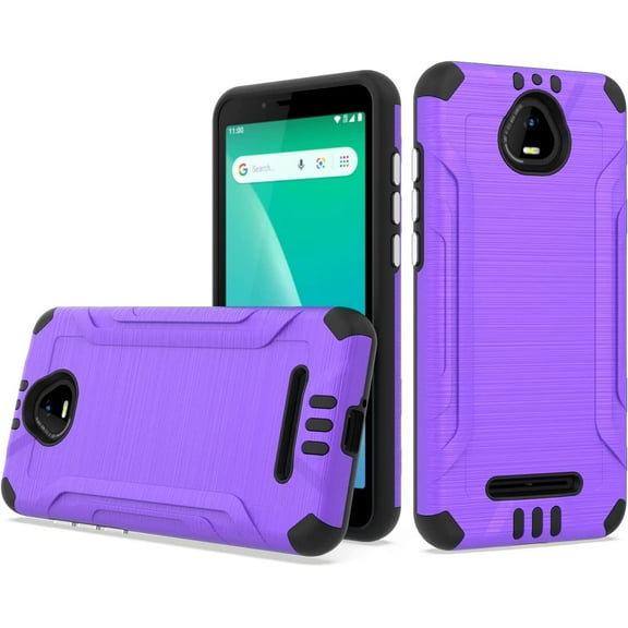 Compatible for Schok Volt SV55 SV55216 Lining Cover Case   Tempered Glass - Purple