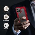 thumbnail image 3 of Designed for iPhone 13 Pro Max, Military Drop Protection Translucent Matte Case Fitting for iPhone 13 Pro Max 6.7 Inch, Gudian Series, Red, 3 of 4