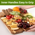 thumbnail image 2 of JDNRXO4-Pieces Wood Cutting Board, Bamboo Chopping Board for Kitchen with Holder, Cutting Boards Set with Juice Groove and Handles, Charcuterie Board for Chopping Meat, Vegetables and Fruits, 2 of 7