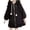 Black, variant on Fjofpr Clothing Womens Fleece Coats Winter Coats Loose Jacket Plush and Thicked Fashion Women Loose Long Sleeve Solid Cute Coat Blouse