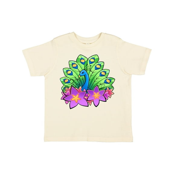 Inktastic Peacock and Flowers Boys or Girls Toddler T-Shirt