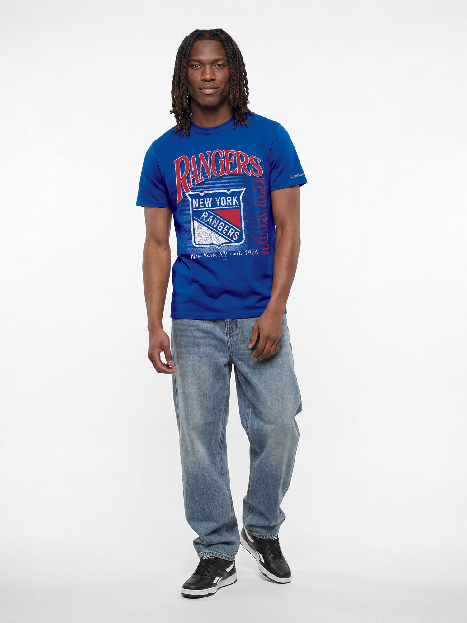 New York Rangers Reebok Mens Crew Neck Short Sleeve T-Shirt