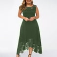 thumbnail image 1 of Robes pour Femmes 2024 Été Surdimensionné Décontracté Couleur Unie Col Rond Aguichant Dentelle Sans Manches Ample Robe Chandail 50 % de Réduction!, 1 of 7