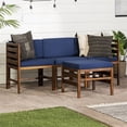 thumbnail image 4 of Sanibel 4 Piece Modular Acacia Set with Ottoman in Dark Brown/Navy Blue, 4 of 10