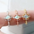 thumbnail image 3 of Womens Vintage Openwork Opal Ring Retro Geometric Alloy Fashion Ring Electroplated Gold Silver Rose Gold Wedding Jewelry Gift for Her Elegant Ring, 3 of 7