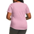 thumbnail image 5 of FRSASU Plus Size Summer T Shirts Women Tops Short Sleeve Round Neck Solid Casual Loose Fit Tee Tshirts Tunic Pink, 5 of 6