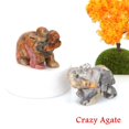 thumbnail image 3 of Estatua de elefante de la suerte de 1,5 pulgadas, Aventurina verde, amatista, piedra de cristal de cuarzo, estatuilla de Feng Shui de la fortuna, animales, decoración artesanal de chakras, 3 of 5