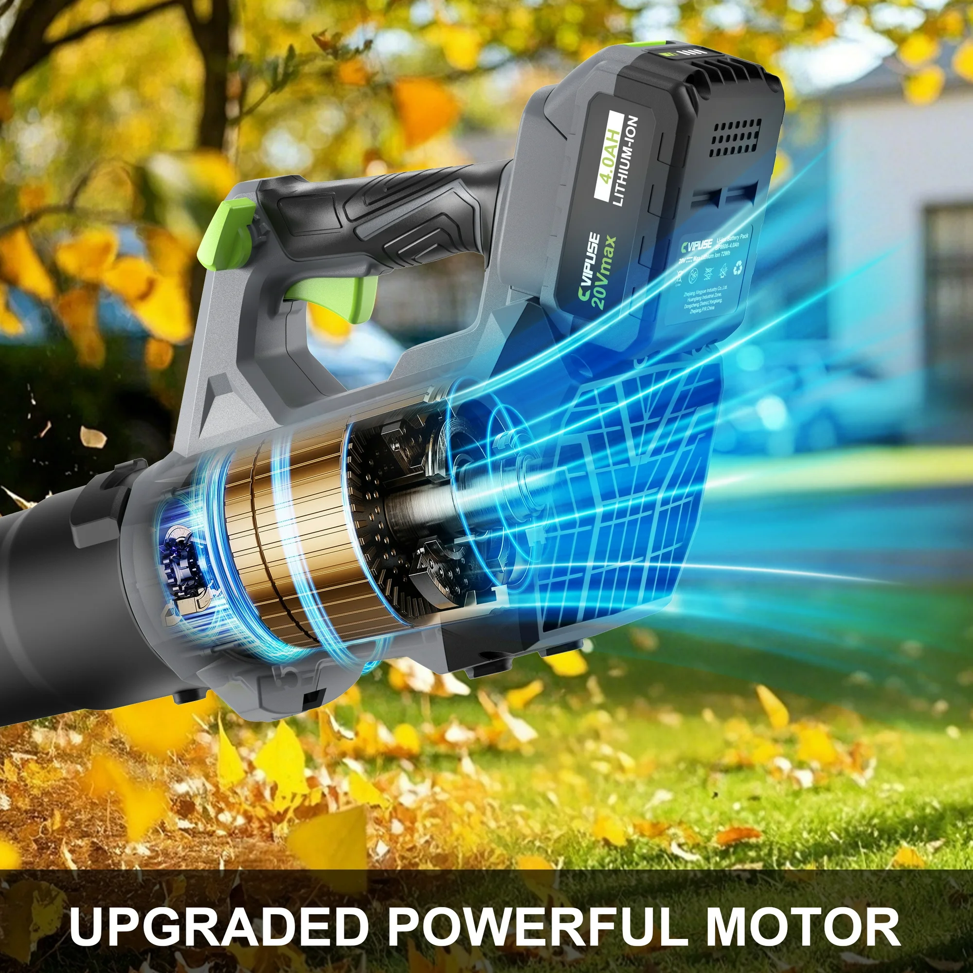 Vipuse Cordless Leaf Blower, 600 CFM with Battery and Charger photo 8