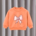 thumbnail image 5 of Toddler Girls Sweatshirt Cotton Crew Neck Bow Graphic Fall Winter Pullover, 5 of 5