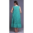 thumbnail image 3 of Bimba Turquoise Green2 Leaves Colorful Cotton Nightgowns For Women Mid-Calf Printed Sleepwear Night Dress XXX-Large, 3 of 6