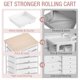 thumbnail image 5 of Carrito de almacenamiento TOOLF de 8 cajones con tapa de madera blanca, 5 of 9