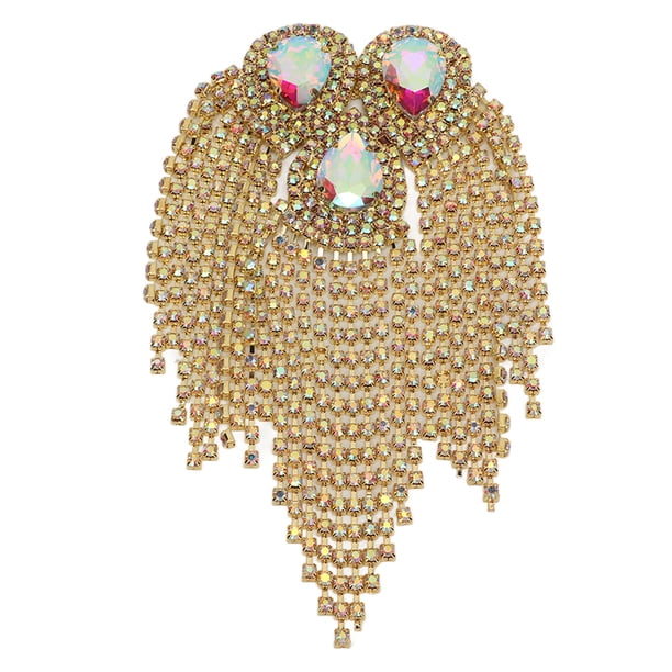 TOPINCN Charretera De Hombro Con Borla De Diamantes De Imitación, Diseño único De Borla, Broche Con Cadena De Púas Para Hombro Con aleación Para Hombre Y Mujer