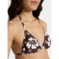 thumbnail image 4 of No Boundaries Hibiscus Printed Triangle Bikini Top, Women’s XXS-XXL, 4 of 5