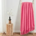 thumbnail image 6 of Home Soft Things Reversible Tweed Throw Blanket, Super Soft & Cozy - Camellia Rose, 50x60", 6 of 8