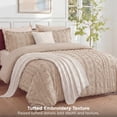 thumbnail image 3 of U by Bedsure Tufted Boho Comforter Set Queen, Khaki, 3 Pieces Farmhouse Shabby Chic Embroidery Bedding Set, Soft Jacquard Comforter for All Seasons, 3 of 9